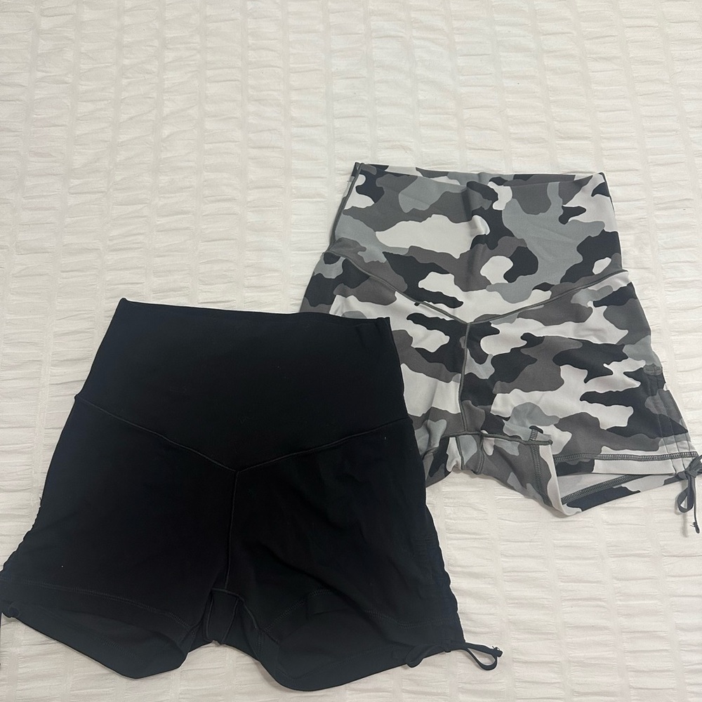 Aerie Black and Camouflage Athletic Shorts